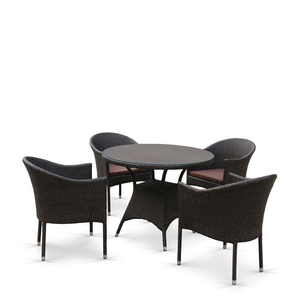 Комплект мебели из иск. ротанга T197ANS/Y350A-W53 Brown (4+1)
