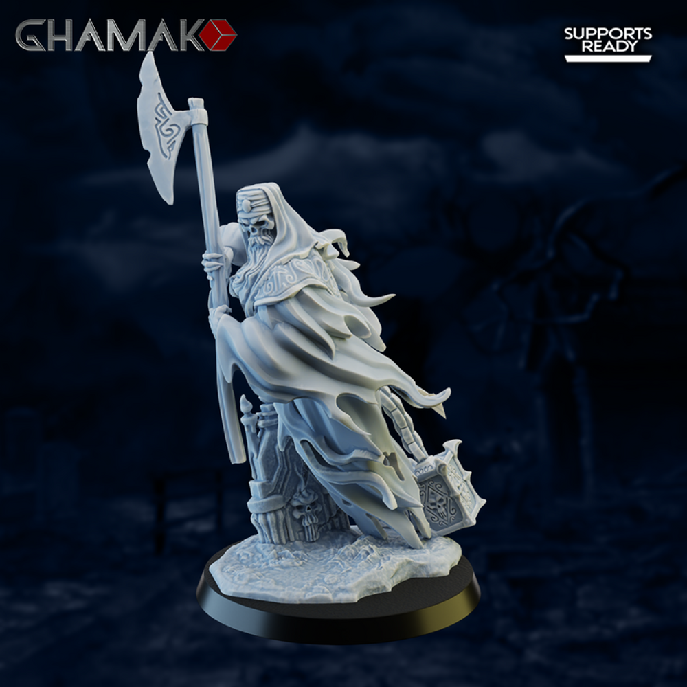 Grand Alliance Death Nighthaunt Revenant Призрак с топором миниатюра для dnd, днд, pathfinder, фентези, Настольная игра, НРИ, Варгейм, РПГ