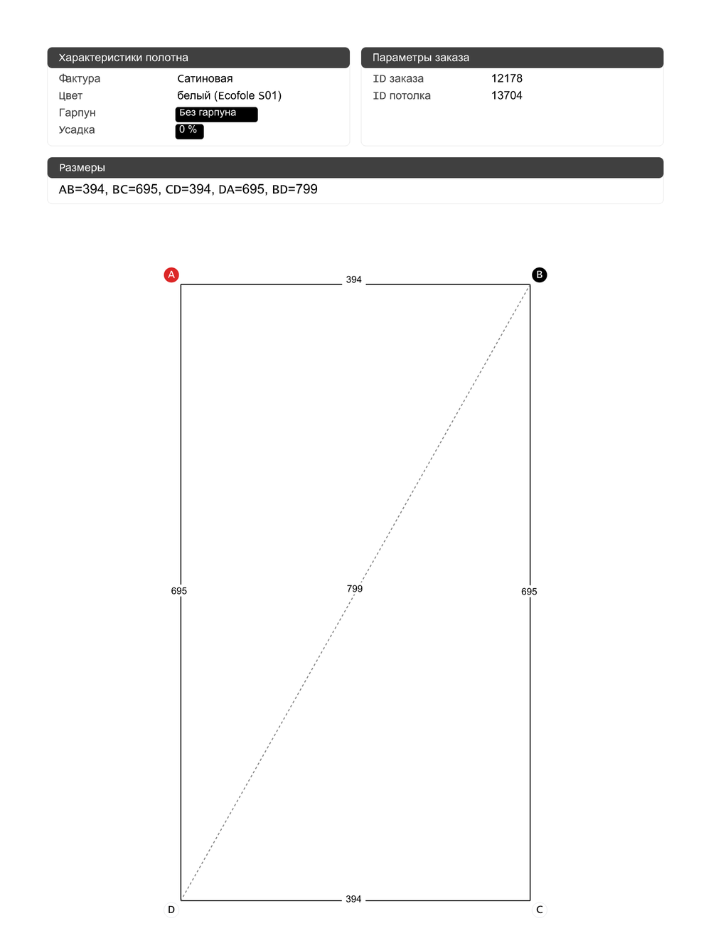 Натяжные потолки: 6 м2, 25.2 м2, 13.2 м2, 23.8 м2