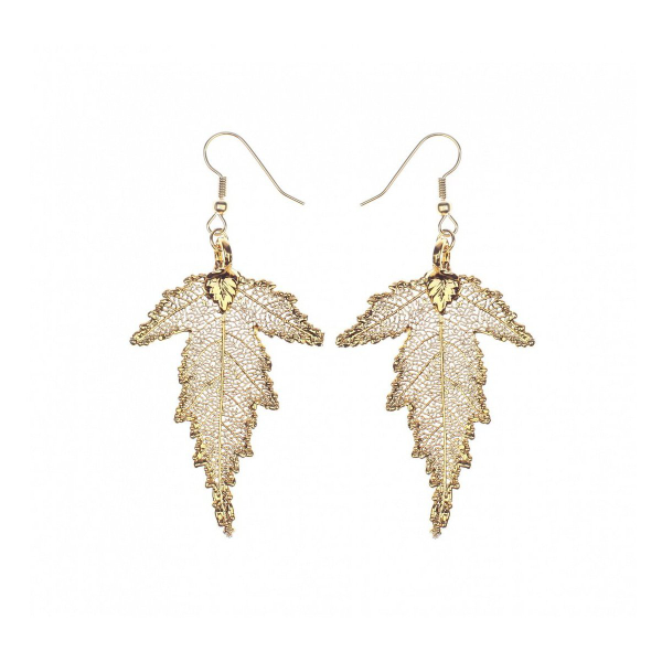 Серьги листья Ester Bijoux Шелковица LF57C-G BR