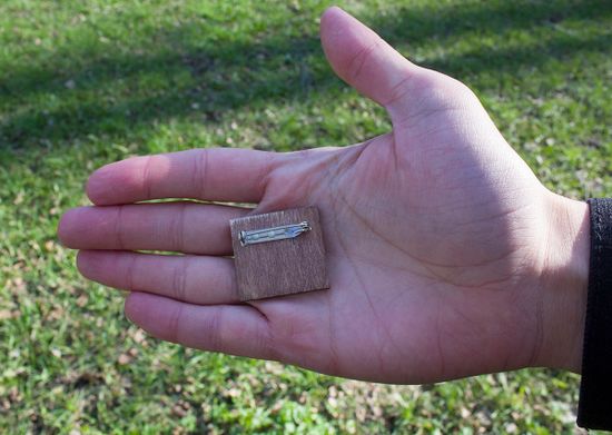 Значок деревянный (брошь)  Bob. Fire Pin