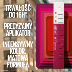 MAYBELLINE NEW YORK SuperStay Matte Ink - Матовая жидкая помада для долговременного эффекта оттенок 180 Revolutionary, 5 ml