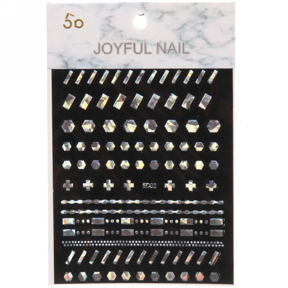 Наклейки переводные для нейл-арта «Nail Art Design», серебряные узоры, микс 3 дизайна, 12,5*8,5см