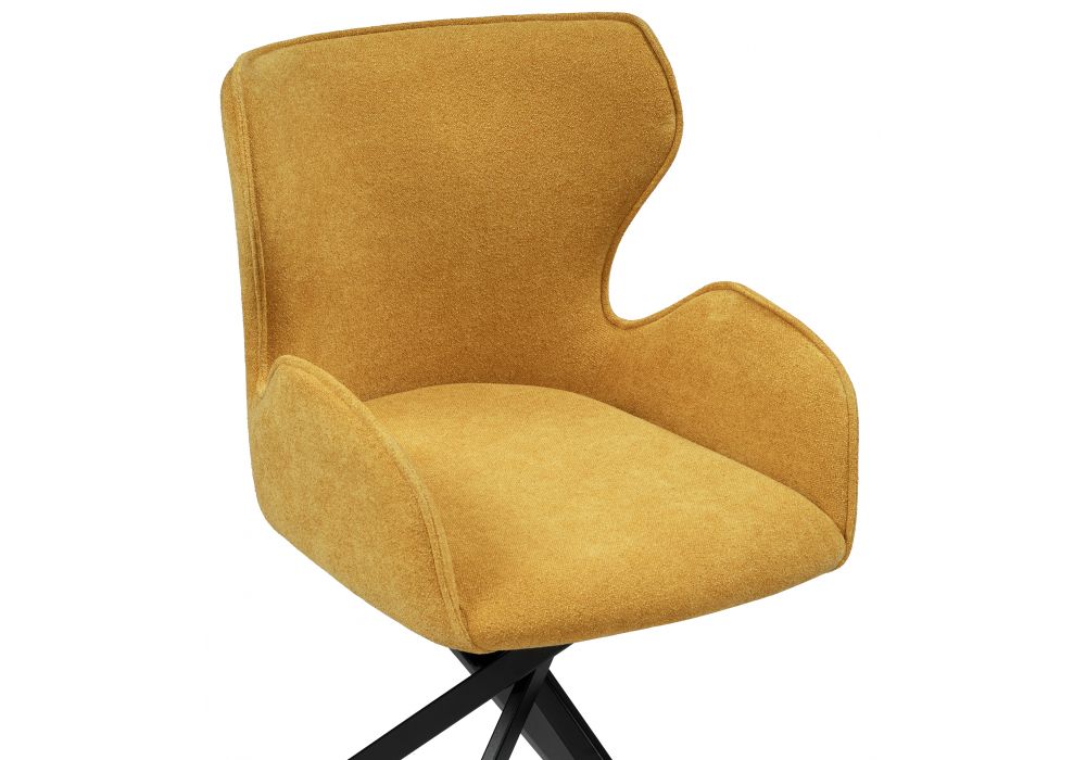 Стул на металлокаркасе Карлайл крутящийся горчичный / черный