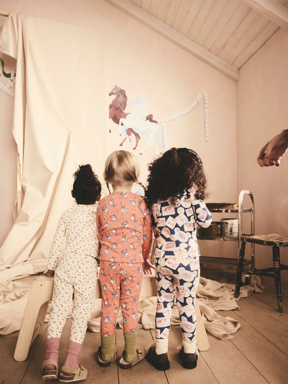 Лонгслив для девочки Next E81-220, 3 шт., Оранжевый, Кремовый, Синий