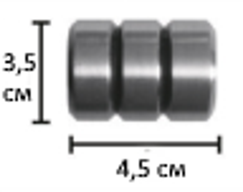 Наконечники "Цилиндр-2" кованых карнизов для штор d25 мм, цвет шоколад
