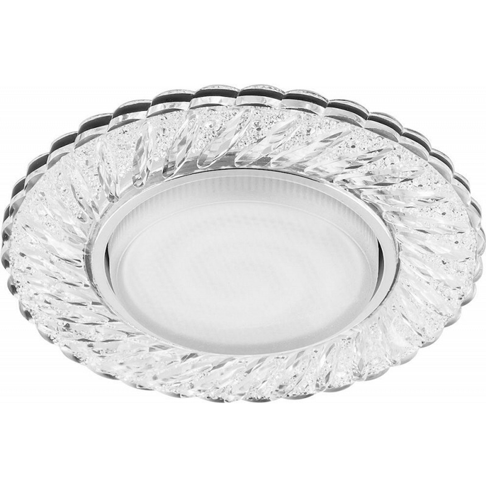 Светильник встраиваемый со светодиодной подсветкой 20LED*2835 SMD 4000K. 15W GX53. без лампы. прозрачный. хром. CD4021 с драйвером в комплекте