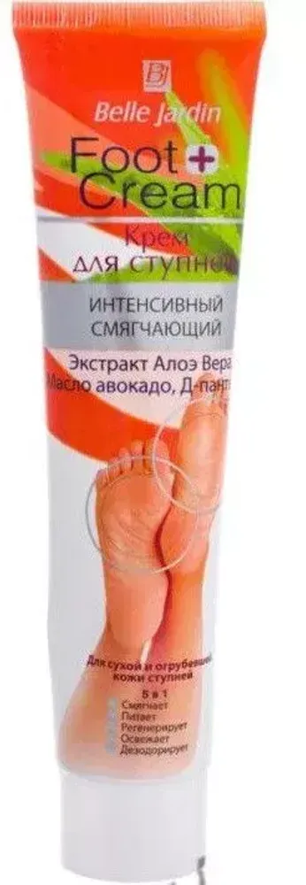 B.J.Foot cream Крем для ступней интенсивный смягчающий ЭКСТРАКТ АЛОЭ+МАСЛО АВОКАДО+Д-ПАНТЕНОЛ 125мл*12*48