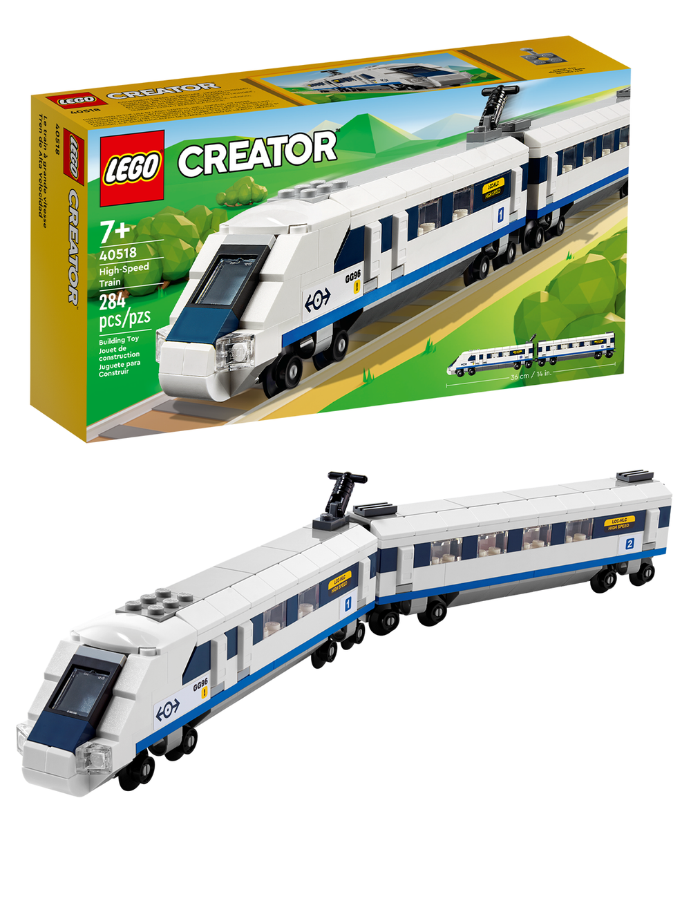 Конструктор Лего креатор 40518 Скоростной поезд | LEGO Creator High-Speed Train пассажирский поезд  284 детали 7+