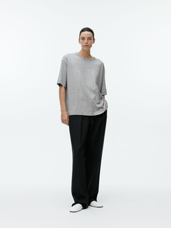 ARKET ФУТБОЛКА ОВЕРСАЙЗ, СЕРЫЙ МЕЛАНЖ