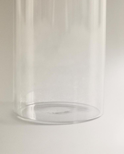 ZARA HOME БАНКА ДЛЯ ХРАНЕНИЯ ИЗ СТЕКЛА С ДЕРЕВЯННОЙ КРЫШКОЙ, ПРОЗРАЧНЫЙ