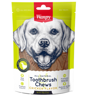 Wanpy Dog Лакомство для собак "Зубные щетки со вкусом курицы" 100гр. (33005)