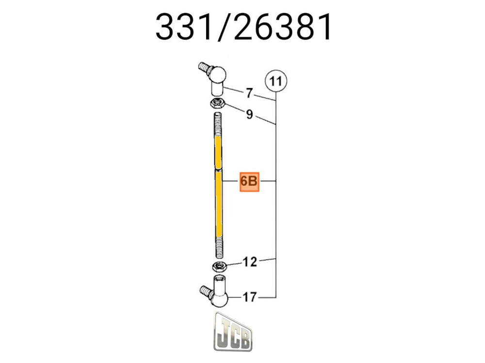 Тяга рычага JCB 331/26381