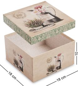 WG-103/3-B Коробка подарочная «Квадрат» цв.беж./зел.