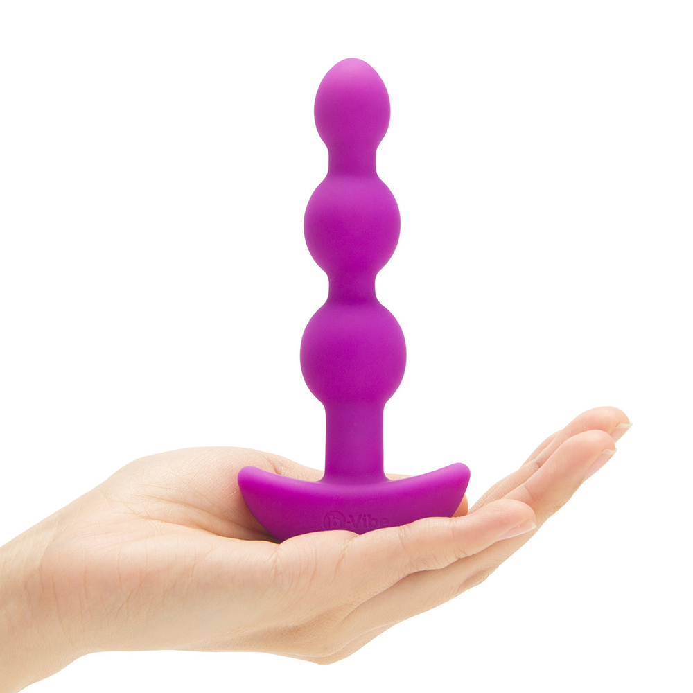 b-Vibe Triplet Anal Beads FUCHSIA - Анальная елочка с 2мя моторами