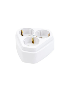 Розетка трехмест. откр. уст. с з/к (ток 16А) РА16-833 в инд. упак.