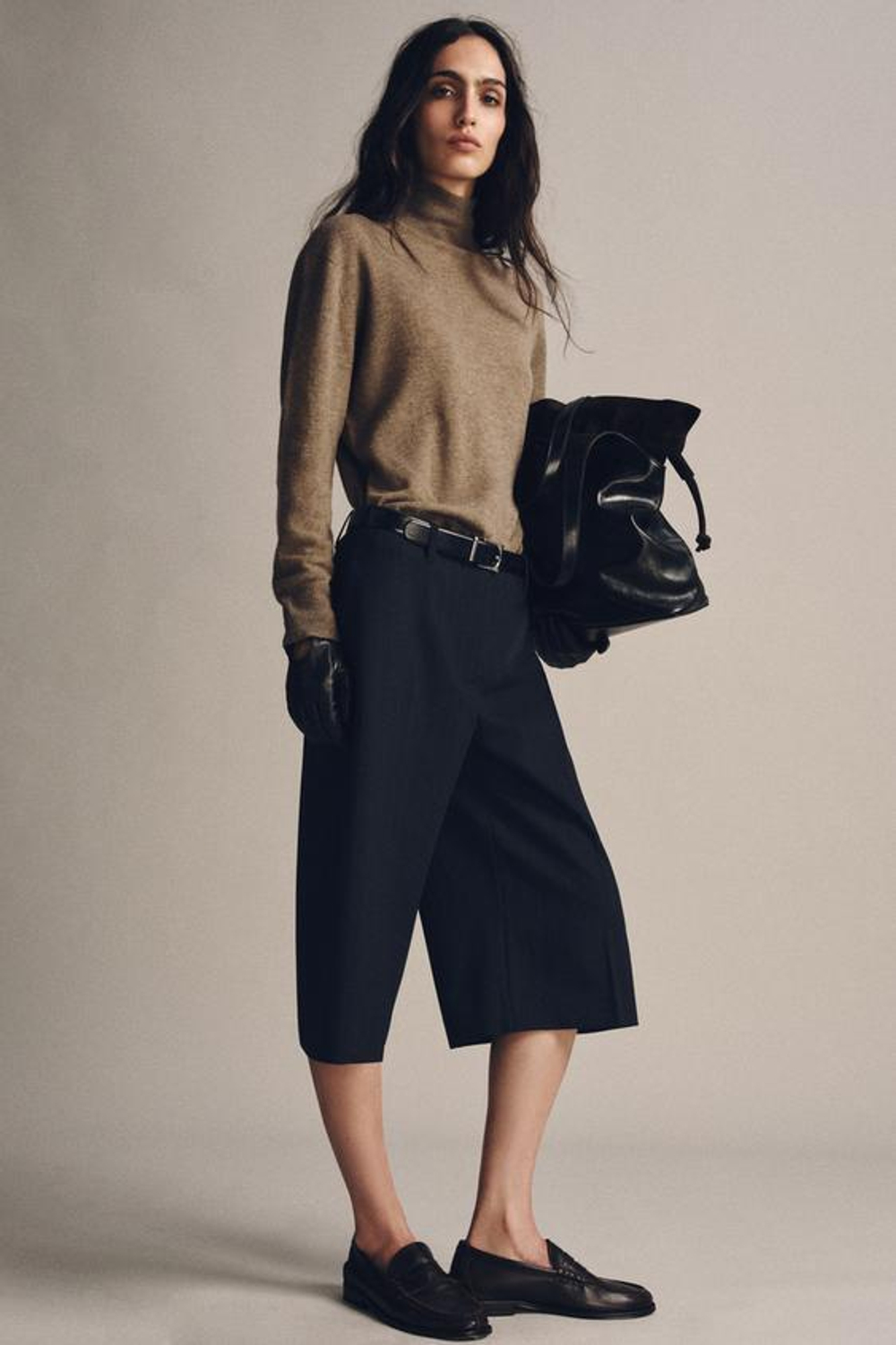 ZARА ДЛИННЫЕ ШОРТЫ В ПОЛОСКУ — ZW COLLECTION, ТЕМНО-СИНИЙ