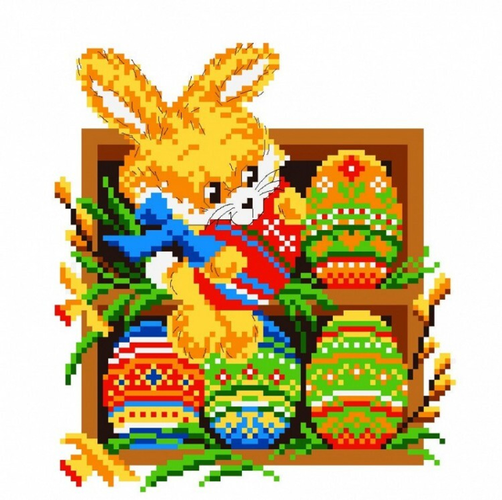 "Заяц на полочке"-1546 канва с рисунком