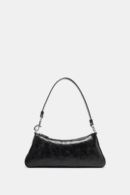 ZARA УДЛИНЕННАЯ СУМКА ЧЕРЕЗ ПЛЕЧО, ЧЕРНЫЙ