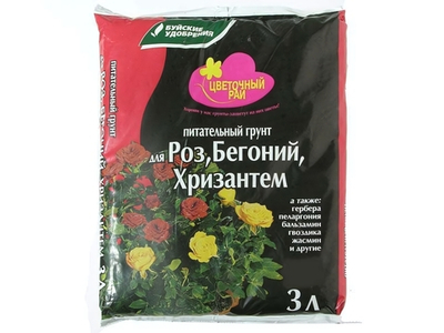 Грунт 3л Цветочный рай. Роза, Бегония, Хризантема. "Волшебная грядка" БУЙ