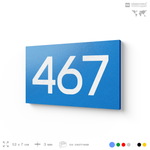 Номер на дверь 467, табличка на дверь для офиса, квартиры, кабинета, аудитории, склада, голубая 120х70 мм, Айдентика Технолоджи