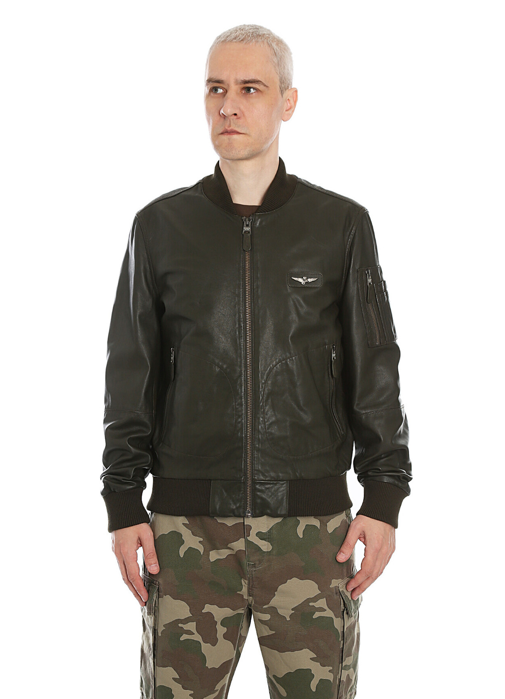 Куртка кожаная мужская AERONAUTICA MILITARE