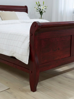 Кровать 180х200, Мелания, двуспальная, с местом для хранения, массив березы, красный, Dipriz