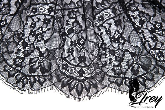 01-47 Кружево шантильи 22 см, черный