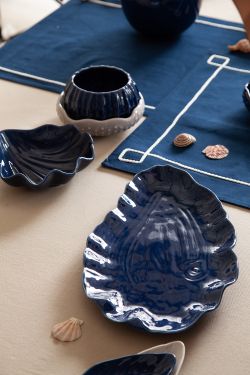 Набор из 2 салатников Actinia синего цвета из коллекции Sea treasures, 640 мл