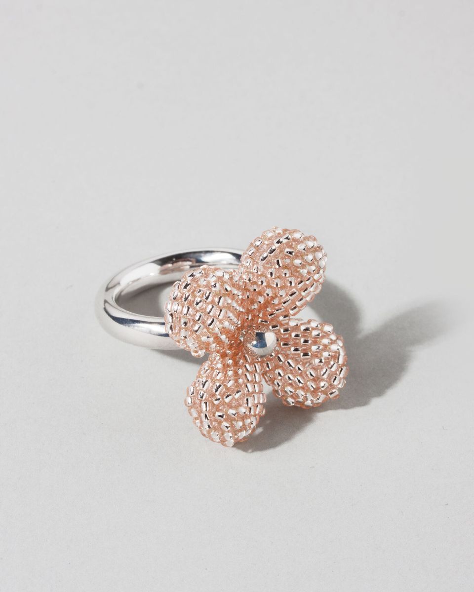 Кольцо Beaded Flower Nude