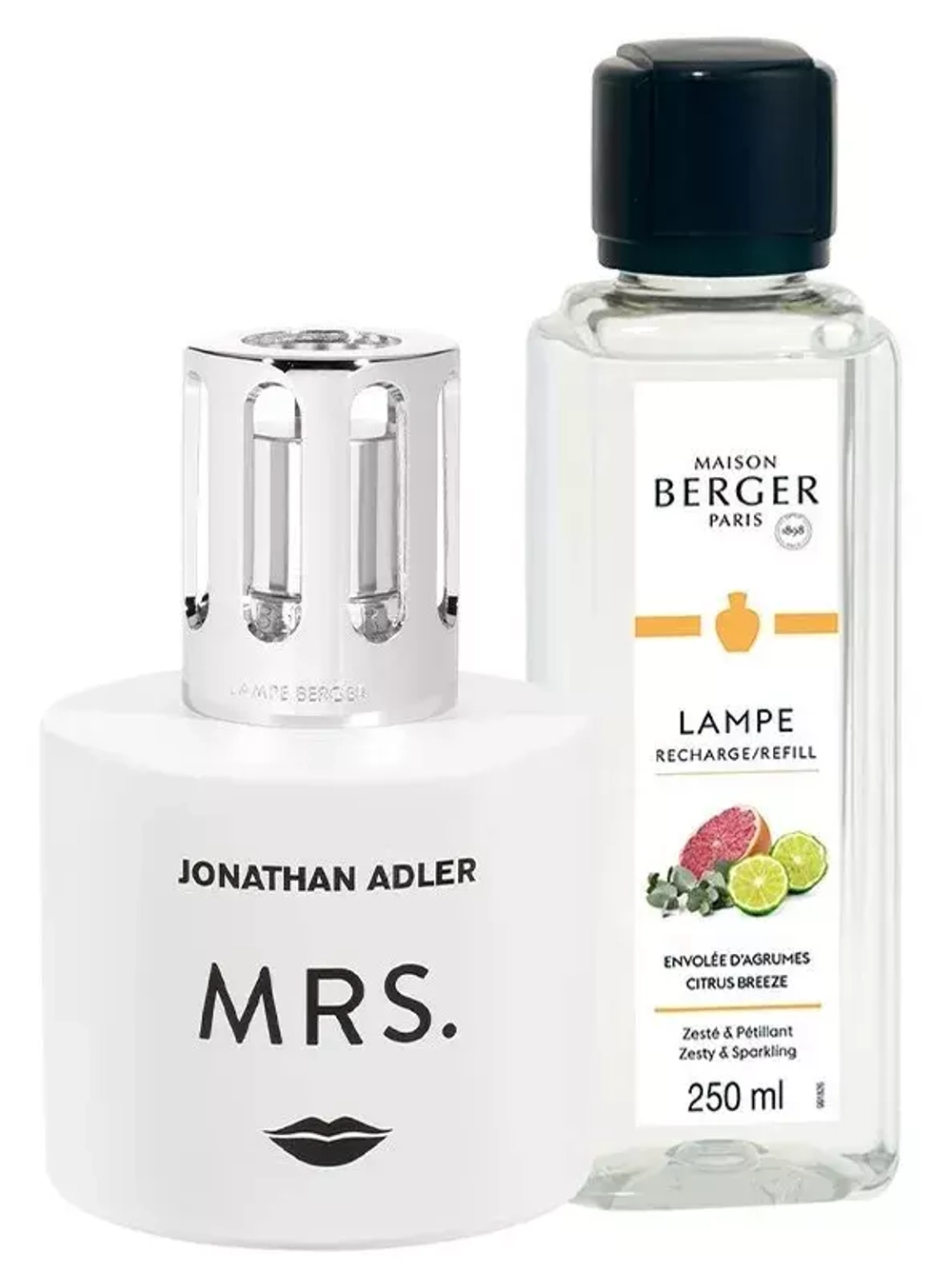 Maison Berger Paris - Набор ароматических ламп J. Adler Mrs + ароматическое масло «Цитрусовая свежесть», 250 мл / артикул   4728  / GTIN 3127290047281