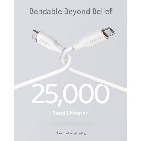 Кабель Anker PowerLine III Flow USB-C to USB-C 100W 0.9м (A8552H21) белый