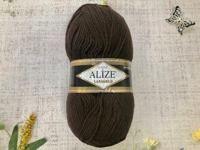 Пряжа ALIZE "Lana Gold Classic". 26 коричневый