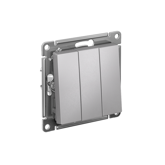Выключатель 3-кл. СП AtlasDesign 10А IP20 (сх. 1+1+1) 10AX механизм алюм. SE ATN000331
