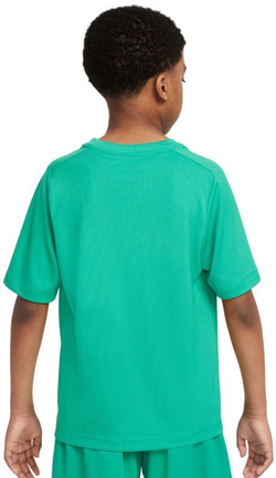 Детская теннисная футболка Nike Boys Multi Dri-FIT Short-Sleeve Top - stadium green/white