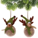 Подвеска «Олененок в шарфике» 12 см (в ассортименте), Зеленый