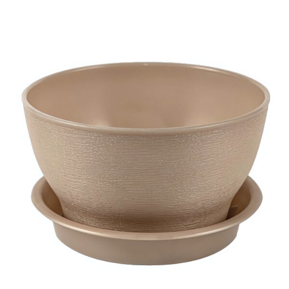 Кашпо "Фиалочка" с поддоном 0,5л (кремовый)