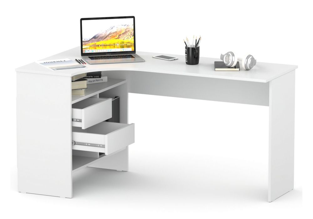 Письменный стол СПм-25 145х81х74 левый белый