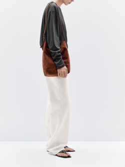 Massimo Dutti Замшевая сумка, цвет кожи