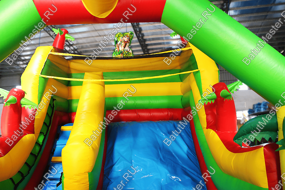 Батут с горкой "В гостях у жирафа", 8*4*5 м