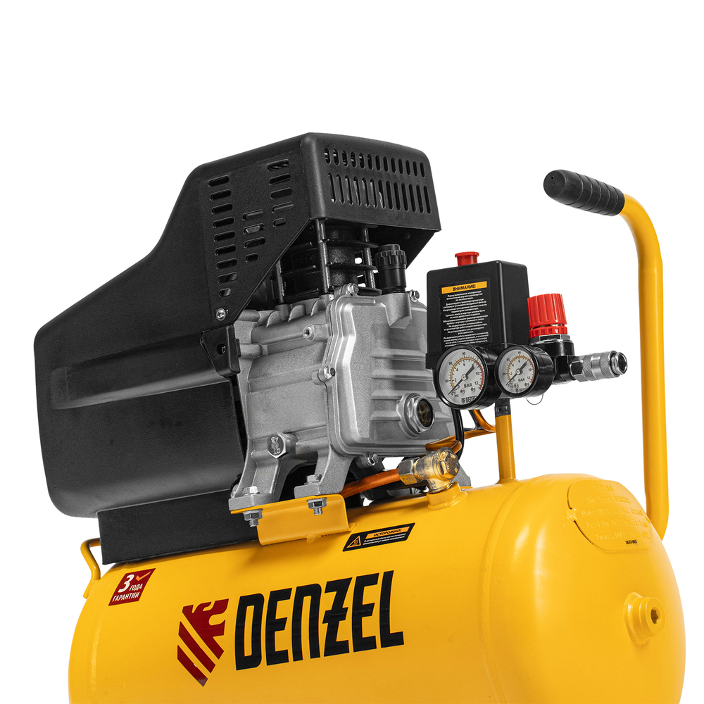 Компрессор воздушный DC1500/24, прямой привод, 1.5 кВт, 24 литра, 220 л/мин Denzel