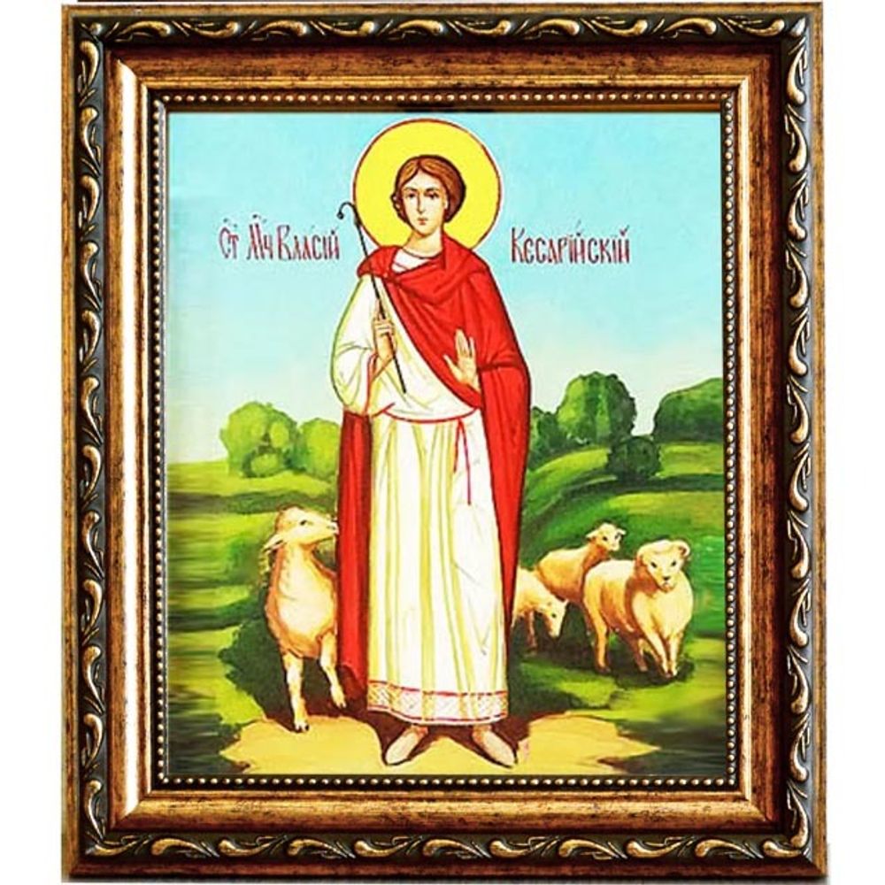 Купить икону Власий Кесарийский Святой мученик. Икона на холсте.