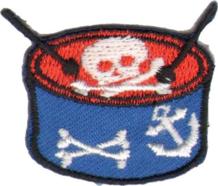 Термоаппликация HKM "Пиратский барабан", 4 х 2,5 см, 1 шт (10216022/151013/0026877/01_Германия)