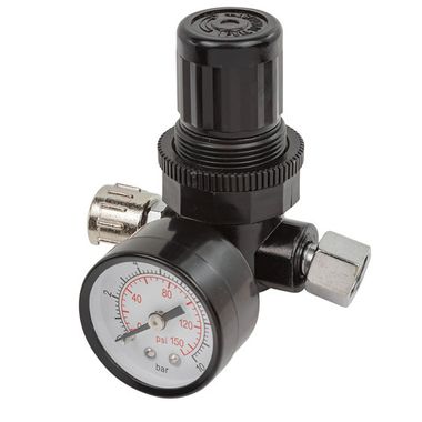 Регулятор давления воздуха 1/4''(F)x1/4''(M)+б/с поворотный(0-10bar,раб. температура 5°-60°) Partner SP024