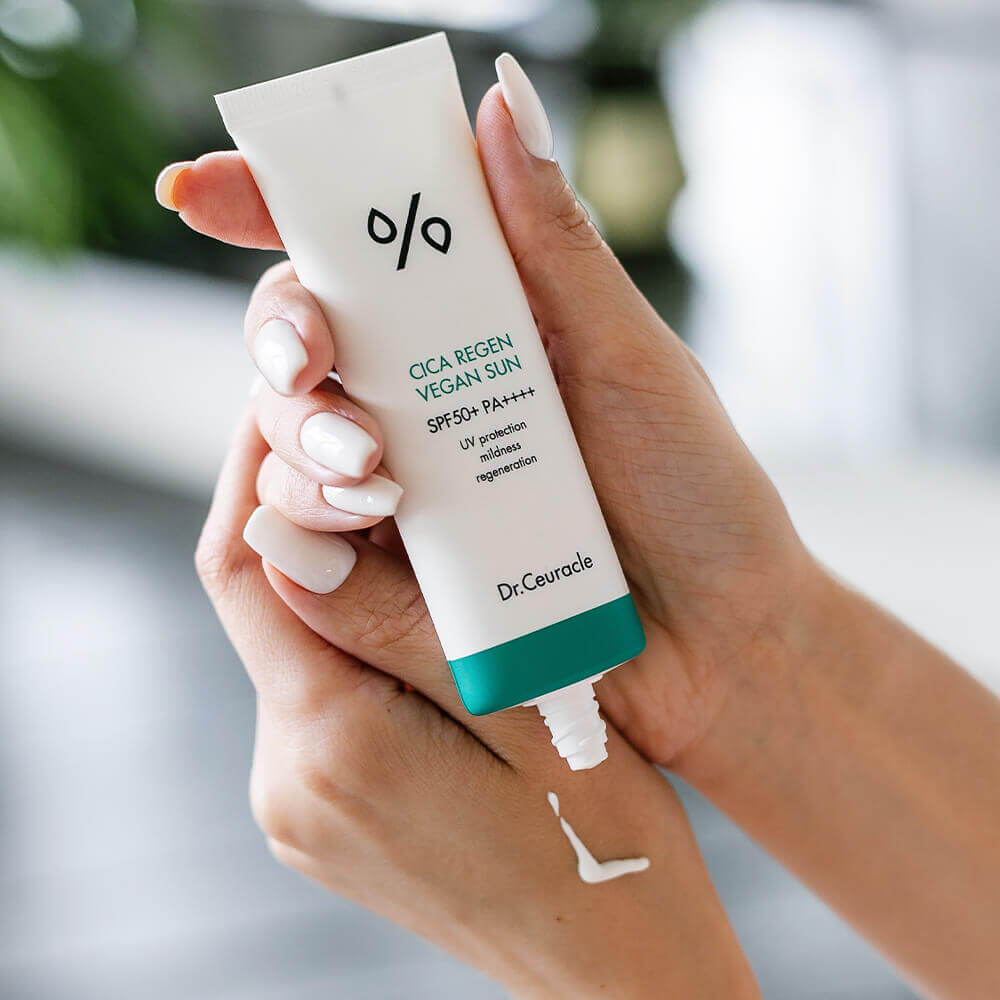 Крем солнцезащитный SPF веганский с центеллой Dr.Ceuracle Cica Regen Vegan Sun SPF50+ PA++++,  50 мл