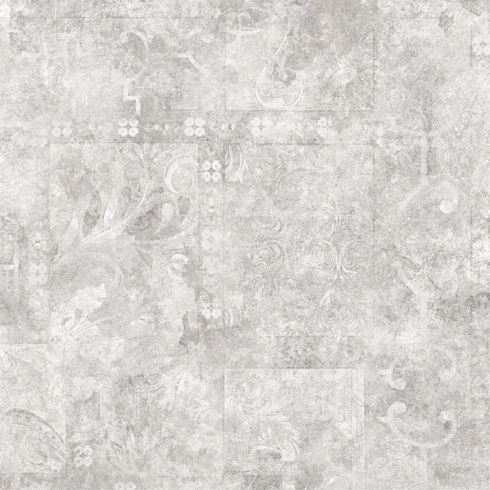 Керамогранит Alma Ceramica GFU6060BTP17R Beton Pro 60x60 серый глазурованный матовый / противоскользящий / карвинг под бетон / с орнаментом