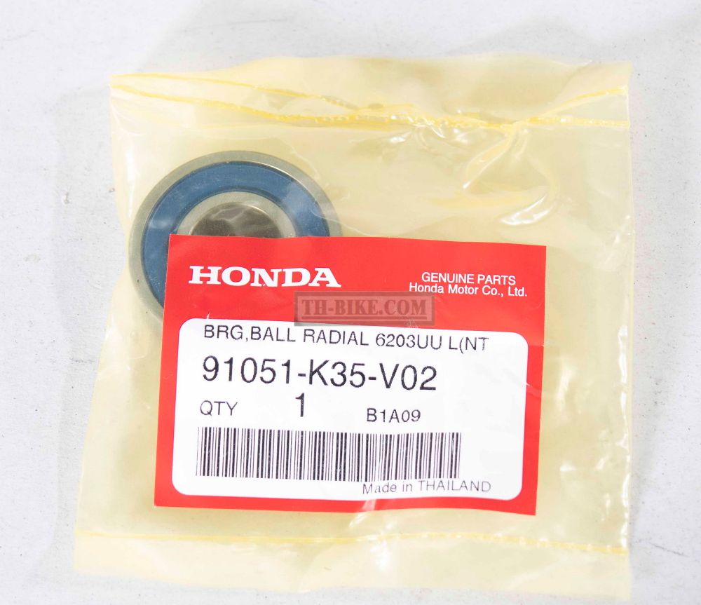 91051-K35-V02. BEARING, RADIAL BALL, 6203UU L (NTN)