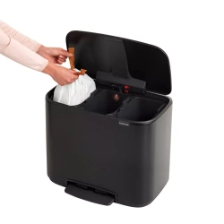 Brabantia - Контейнер для мусора Bo 3х11л с сортировкой, черный / артикул   121104  / GTIN 8710755121104