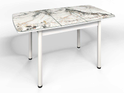 Стол СМ-6 Флорида ноги окрас круглый белый/серебро