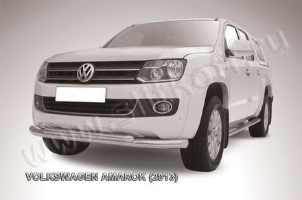 Защита переднего бампера (нержавейка) Volkswagen Amarok (2010-2016) d76+d57